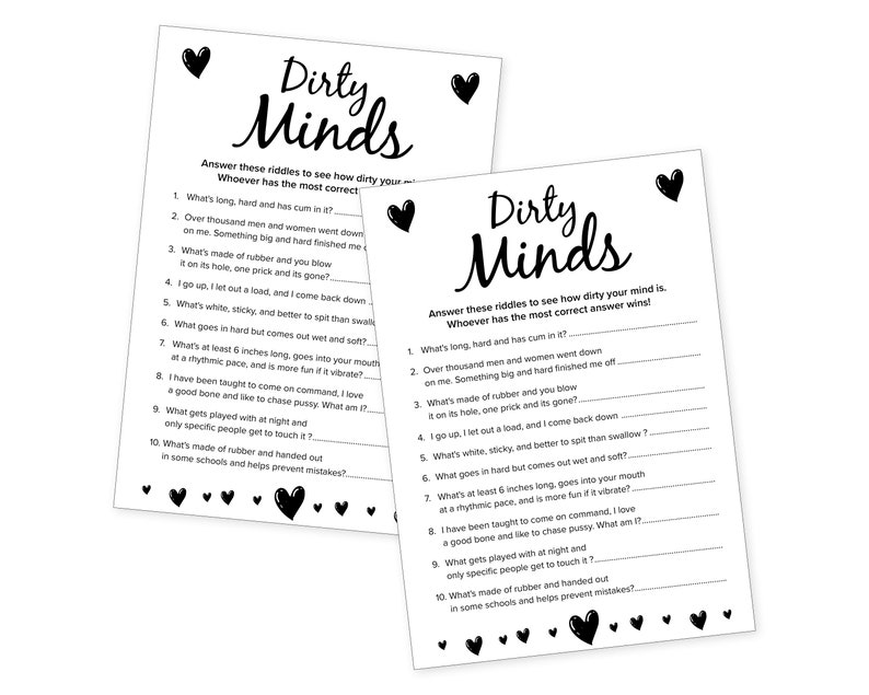 Hen Party Games Dirty Minds Game Bachelorette Party Gift Etsy UK