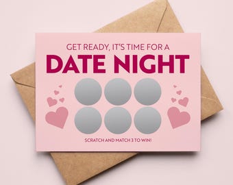 Date Night Scratch Card, Fun Surprise for Girlfriend or Wife, Romantic Couple Game, Customisable Date Ideas