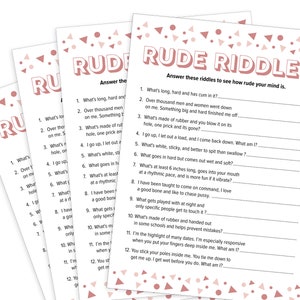 Rude Riddles Game: Dirty Minds Hen Party Game (A6 Card) - Etsy