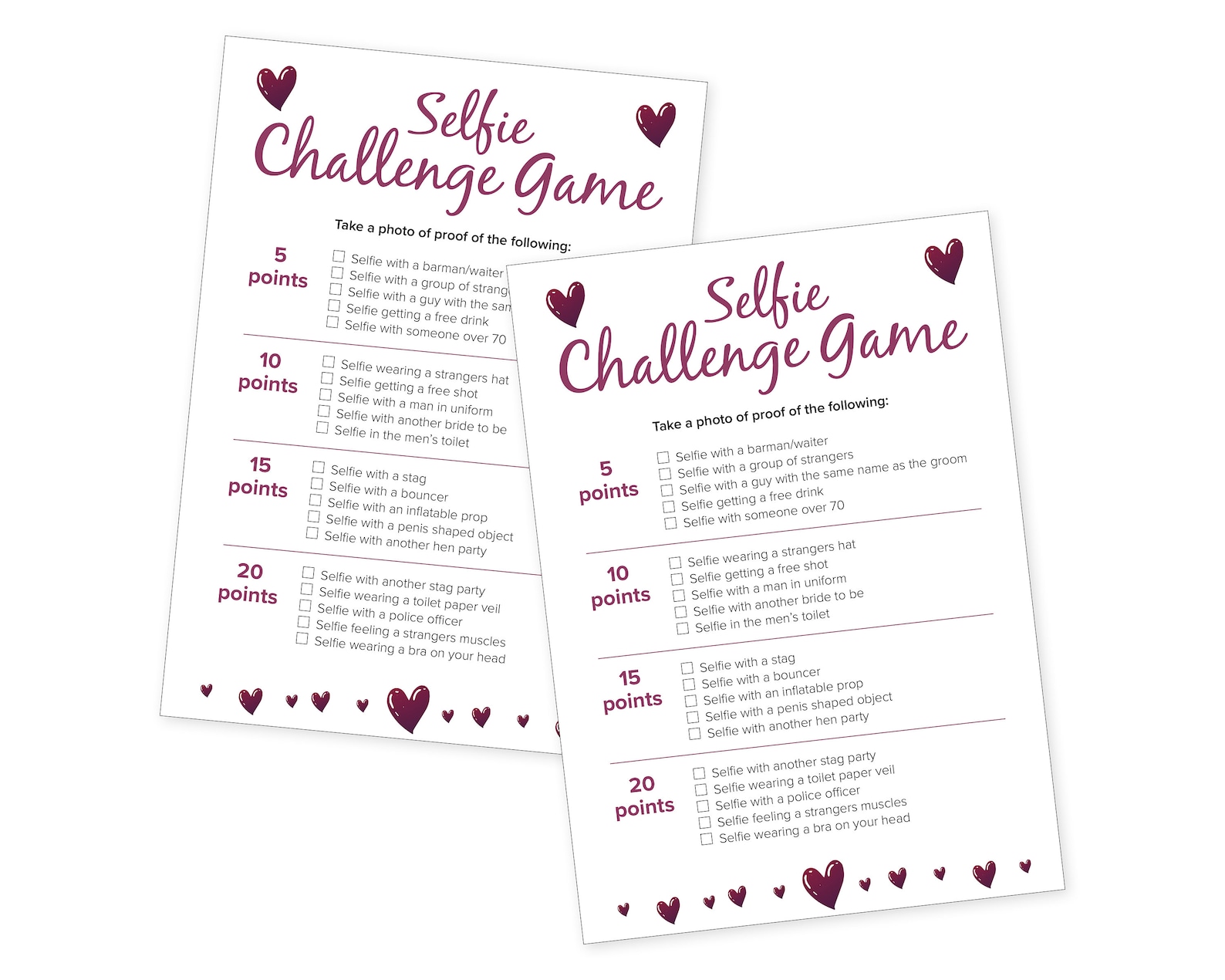 Hen Party Games Selfie Photo Challenge Cards Bachelorette - Etsy UK