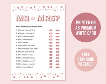 Mr and Mrs Game, Bride or Groom, Hen Party Game, Bridal Shower Games, Mr or Mrs, Funny Hen Night Game, Dirty Rude Hen Night Weekend, HPG007