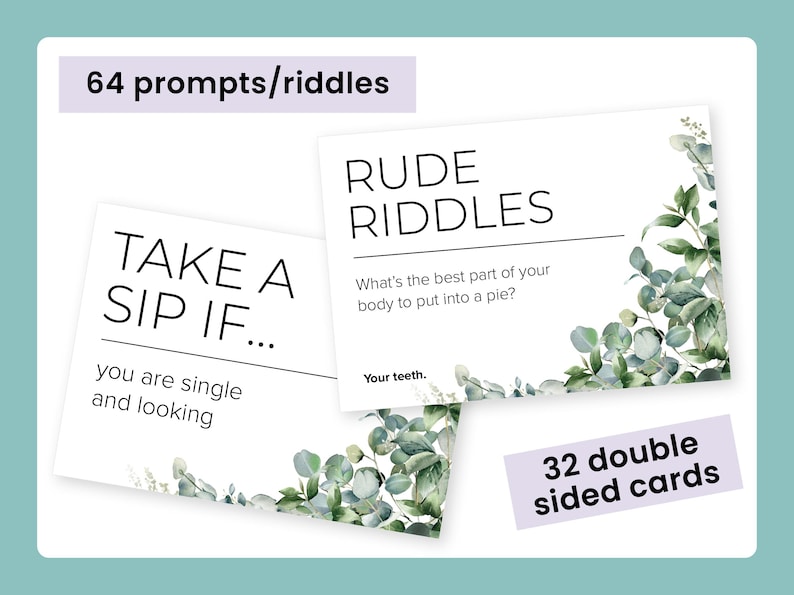 Hen Do Rude Riddles Hen Party Game Bundle: Rude Riddles & Drink If - Etsy