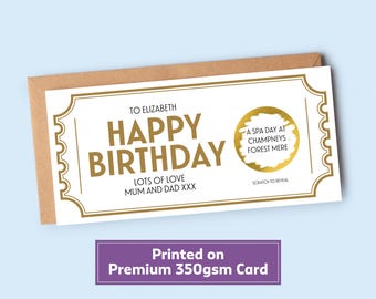 Personalised Ticket Voucher | Scratch To Reveal Ticket | Custom Experience Day Gift | Birthday Gift For Boyfriend Girlfriend