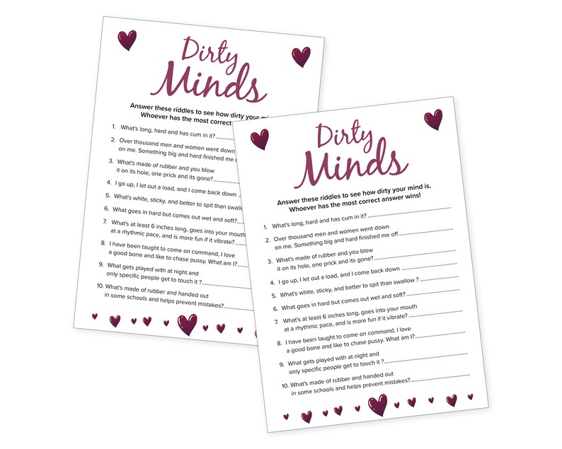 Dirty Minds Game: Hen Party Riddles, Bachelorette Fun (A6 Card) image 9