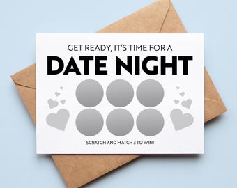 Date Night Scratch Card Gift, Personalised Surprise for Boyfriend or Husband, Romantic Couple Date