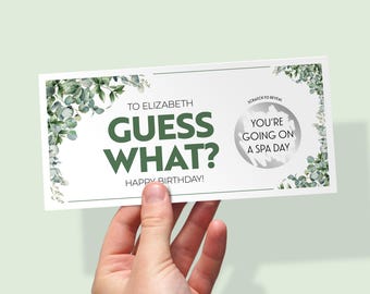 Personalised Guess What Card  | Scratch Off Reveal Ticket | Holiday Scratch Card Reveal | Birthday Gift for Him and Her