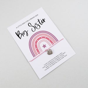 New Big Sister Wish Bracelet, Big Sister Gift, Sibling Gift, New Sister, New Baby Gift, BHR001