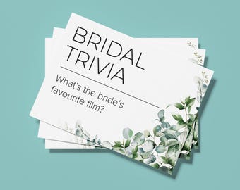 Bridal Trivia Drinking Game | Hen Party Game | Who Knows The Bride Quiz Cards For Bachelorette Party Night