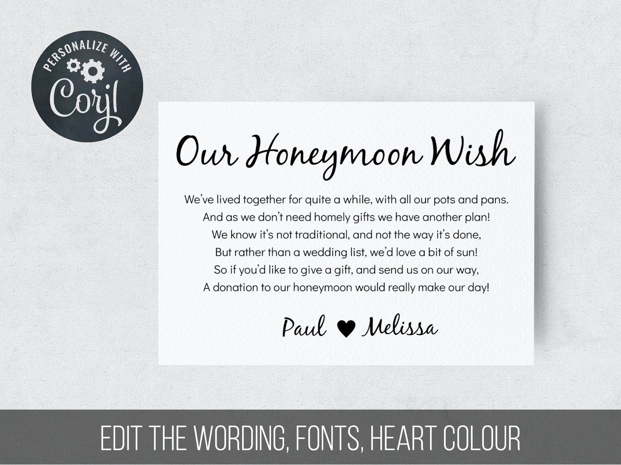 Honeymoon wishes deals