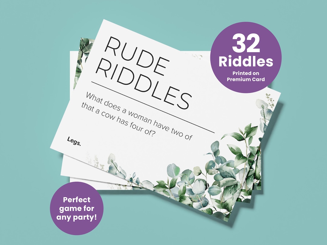 Hen Do Rude Riddles Rude Riddles: 32 Hen Party Game Cards - Etsy UK