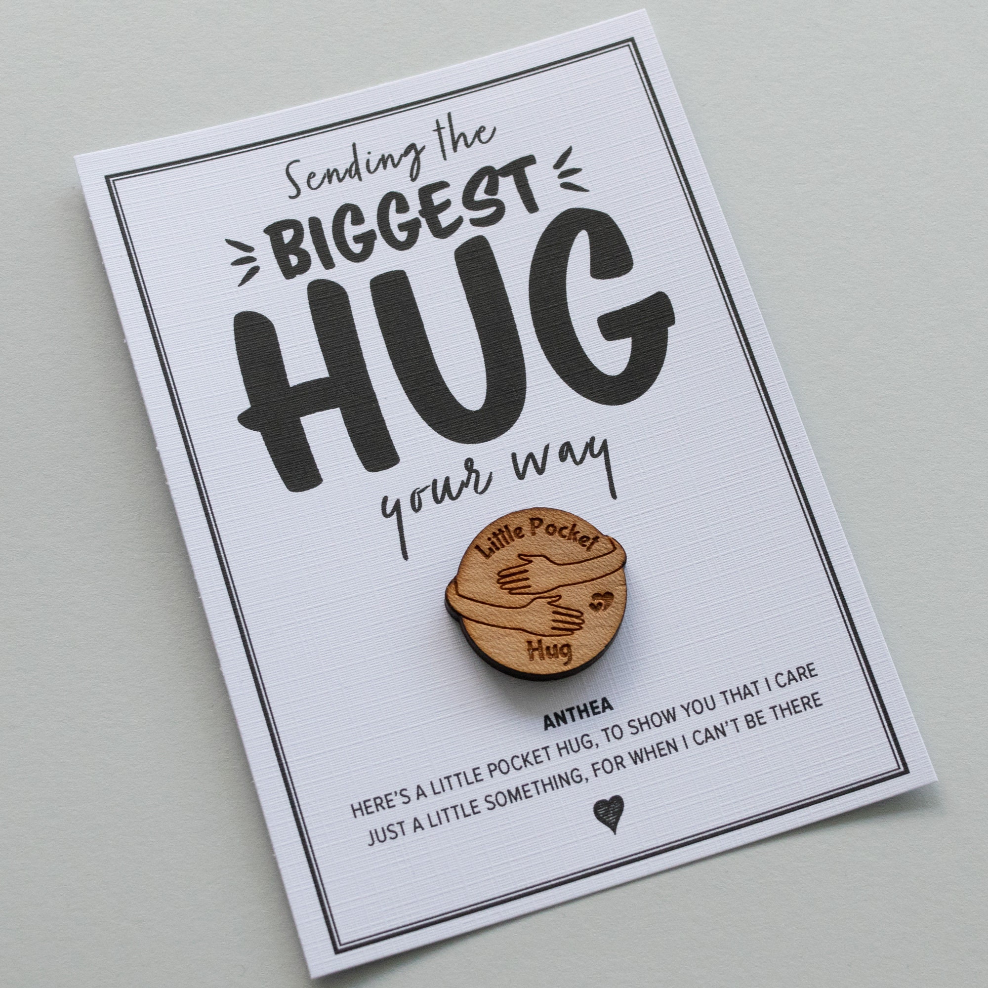 Personalised Little Pocket Hug Token Sending the Biggest Hug Etsy UK