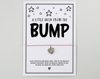 From the Bump Gift | New Mum Gift | Wish Bracelet with Silver Charm | Pregnancy Gift for Mother