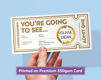 Personalised Scratch Reveal Ticket | Concert or Theatre Ticket | Custom Birthday Surprise| Gift Idea for Boyfriend