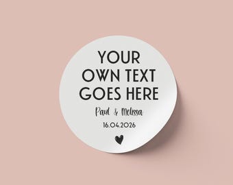 Custom Wedding Favour Labels | Personalised Stickers | Modern Minimalist Sweet Table Decor For Wedding Guests