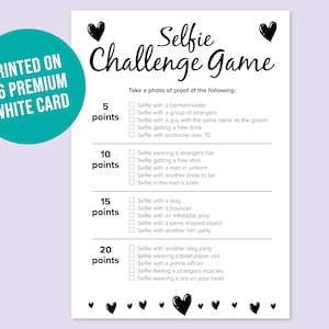 Hen Party Games, Selfie Photo Challenge Cards, Bachelorette Hen Weekend ...