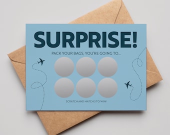 Birthday Gift for Him, Holiday Reveal Scratch Card, Personalised Scratch to Reveal Holiday Scratch Card, Surprise Gift, Gift for Boyfriend