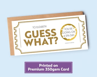 Personalised Guess What Card  | Scratch Off Reveal Ticket | Custom Experience Day Voucher | Birthday Gift For Boyfriend Girlfriend