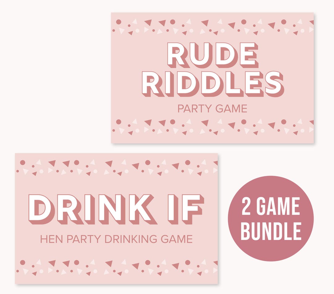Hen Party Game Bundle, Rude Riddles & Drink If, Fun Games for Hen ...