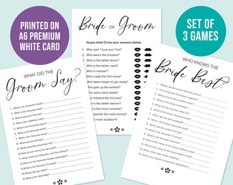 Hen Party Games, Set of Three, Hen Do Games, Who Knows the Bride Best, Wedding Games, Bridal Shower Games, Party Game, Bride to Be, HPG004