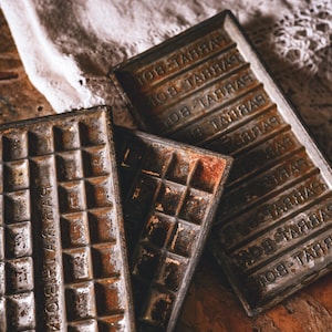 Vintage French Chocolate Bar Molds Set - Rare Parrat Bon Chocolat Confectionery Baking Tools