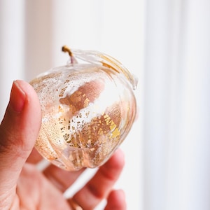 Murano Glass Fruit Set: 3 Miniature Blown Clear Decorative Pieces for Home Decor & Collectors