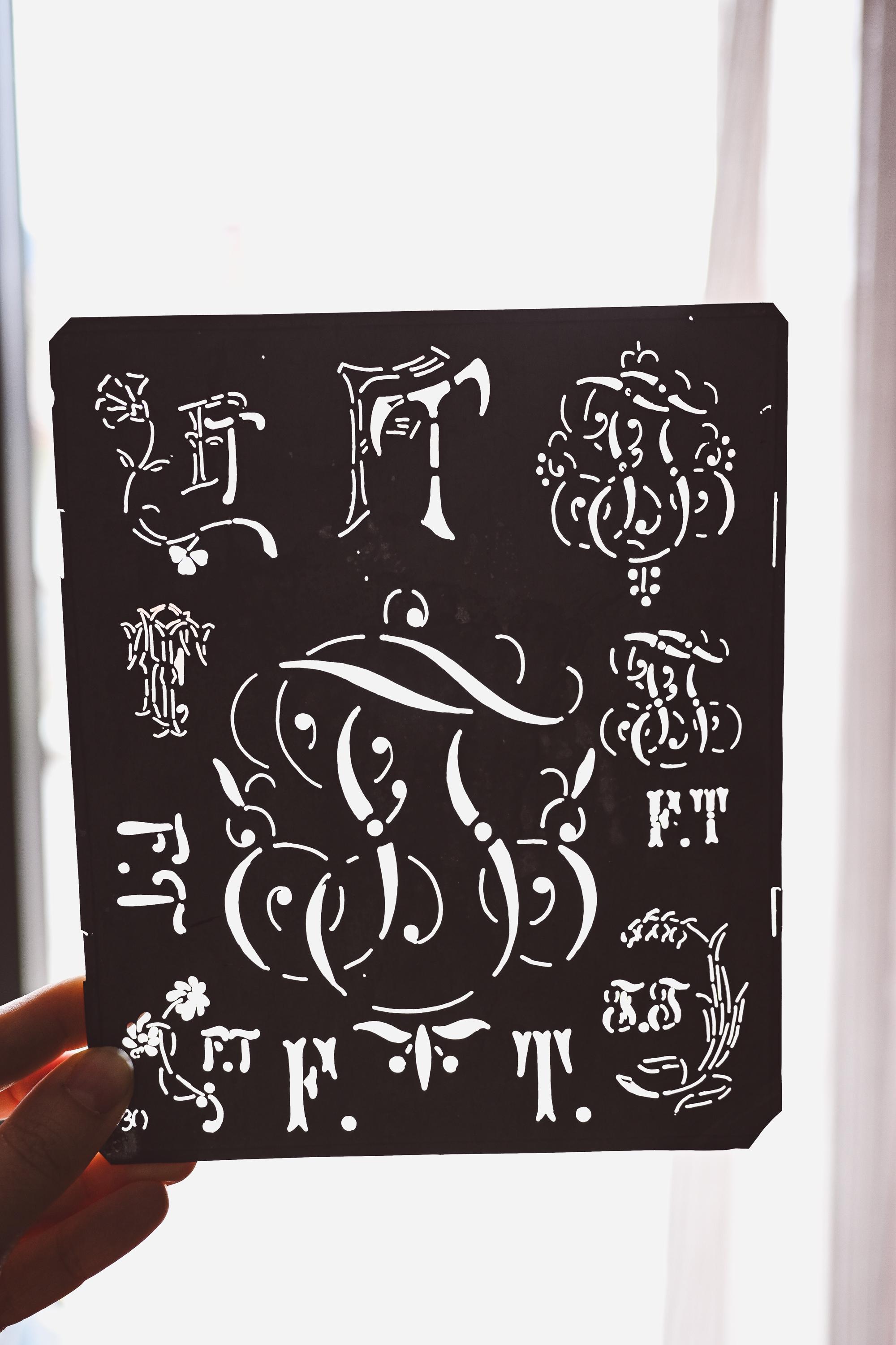 Vintage French Zinc Monogram Stencil: Rare Antique Lettering Tool for ...