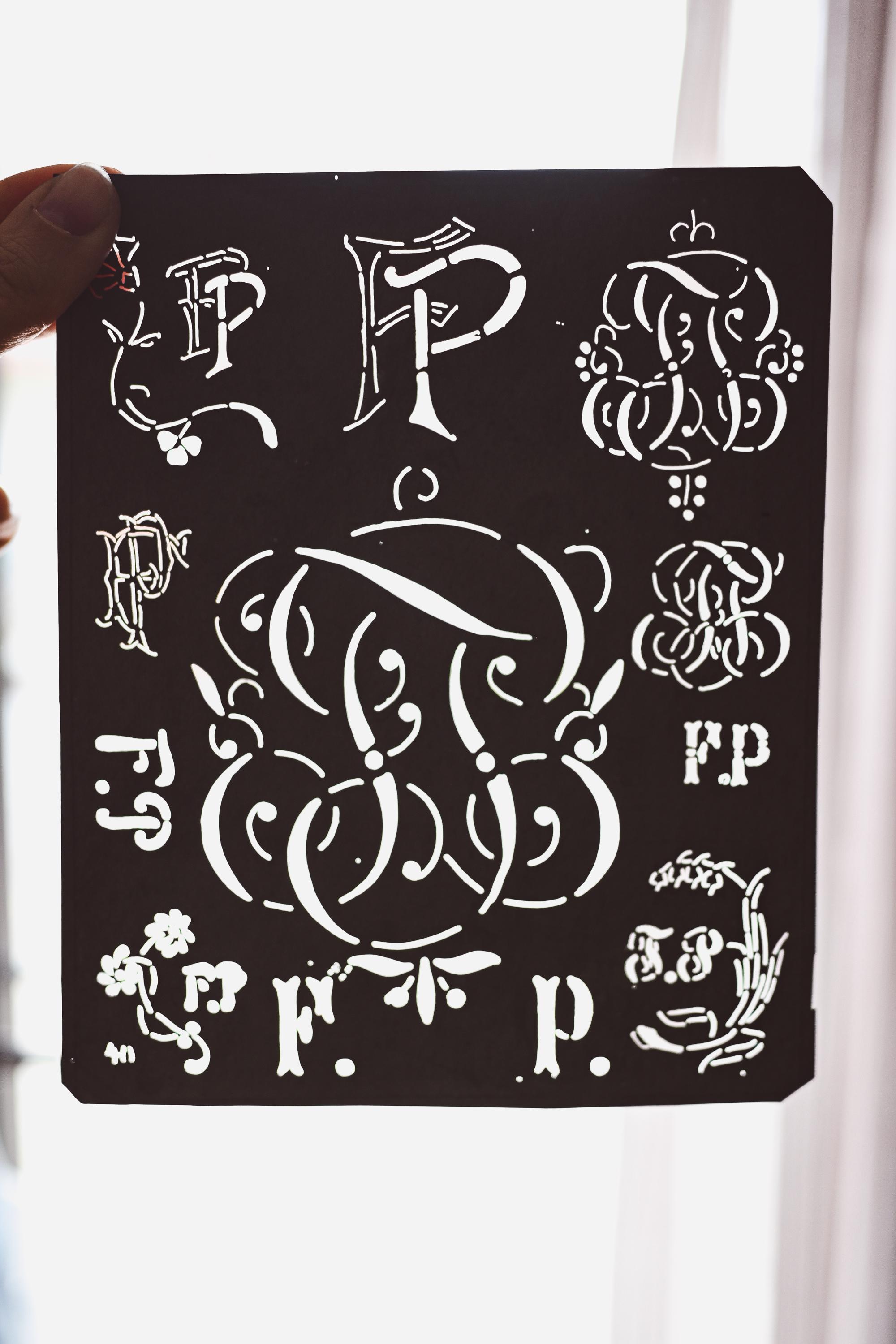 Vintage French Zinc Monogram Stencil: Rare Antique Lettering Tool for ...