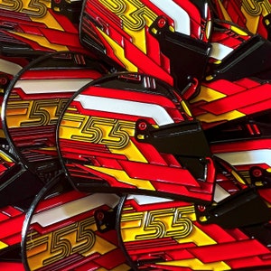 Carlos Sainz 2022 Helmet F1 Enamel Pin, Racing Helmet