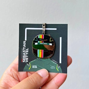 Sebastian Vettel Singapore GP 2022 Helmet F1 Enamel Keychain