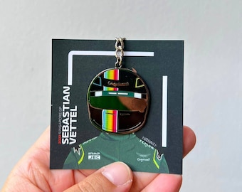 Sebastian Vettel Singapore GP 2022 Helmet F1 Enamel Keychain