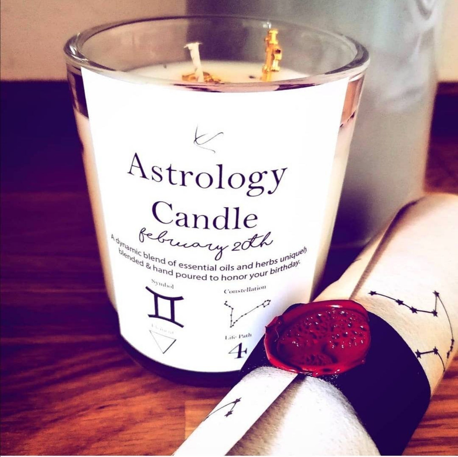 Birthdate Candle Birthday Zodiac Candle Unique Gift set Etsy