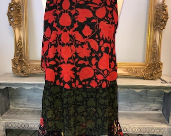 Desigual Floral Layered Mesh dress S/M  asymmetric frill dress, beach mini dress pink tropical dress Resortcore Island Luxe Dress