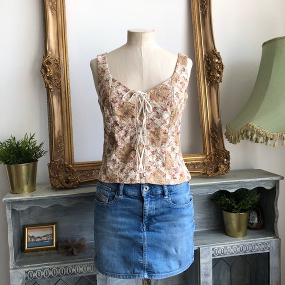 90s Vintage Multicolour Corset Janne Lindgaard Sz M - Etsy