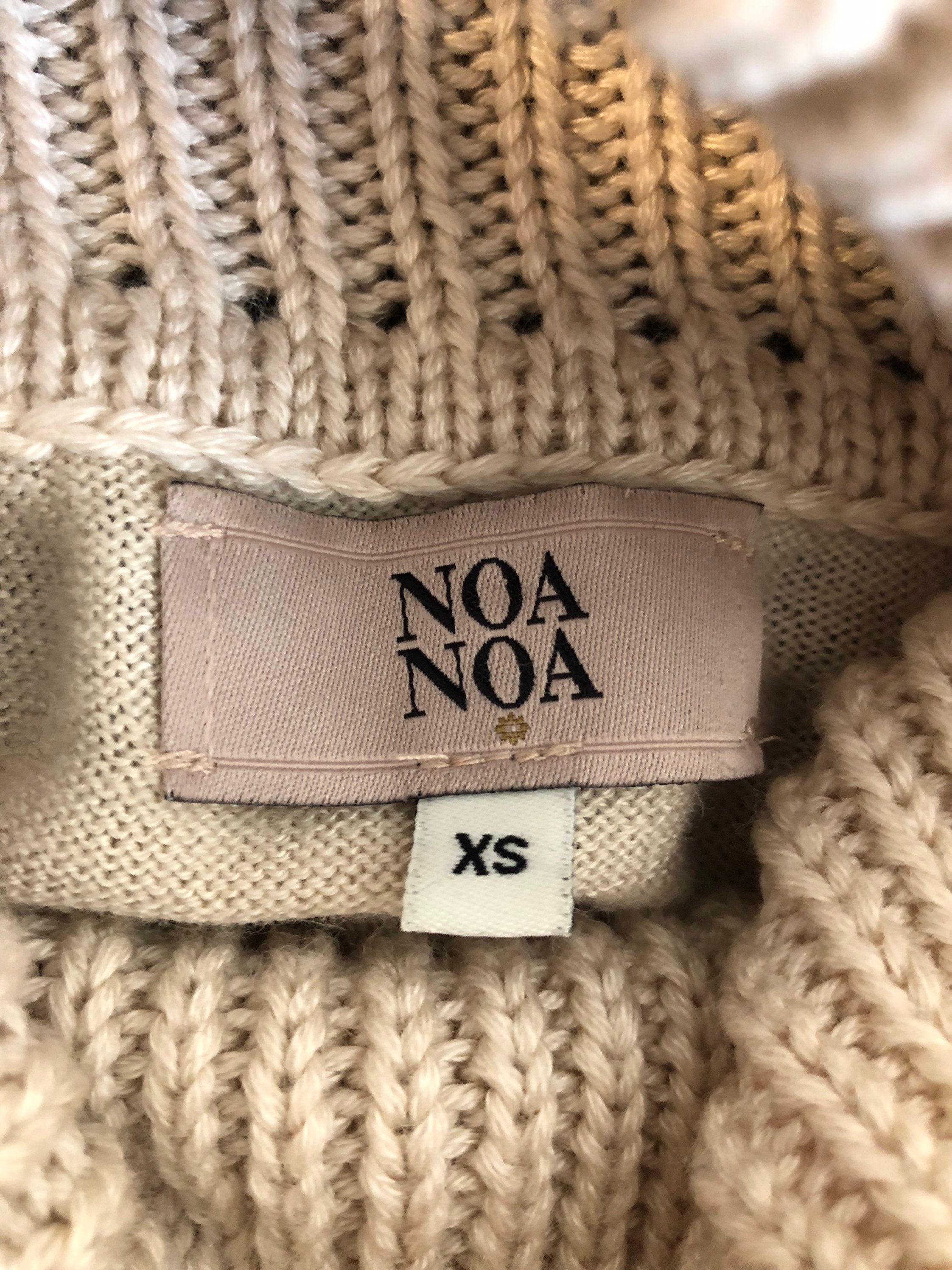 Noa Noa Cream Sweater Front Plaits Twists Oversized Jumper Sz XS