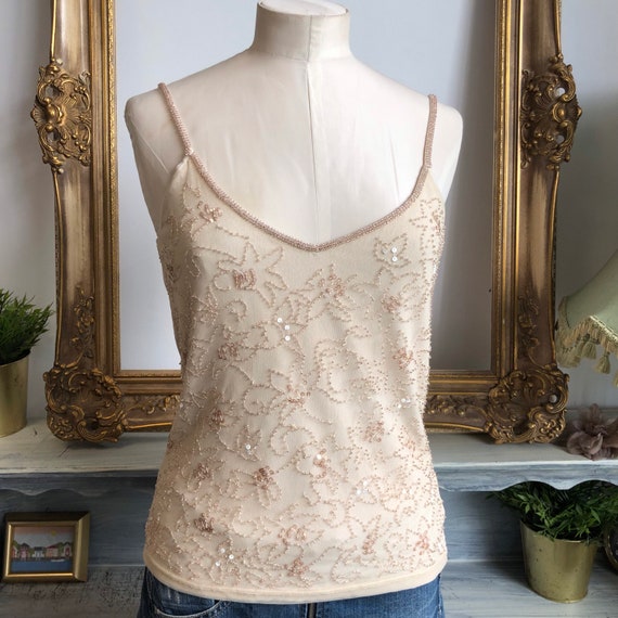 90s vintage crop top Next sz 40, glamorous sequin… - image 2