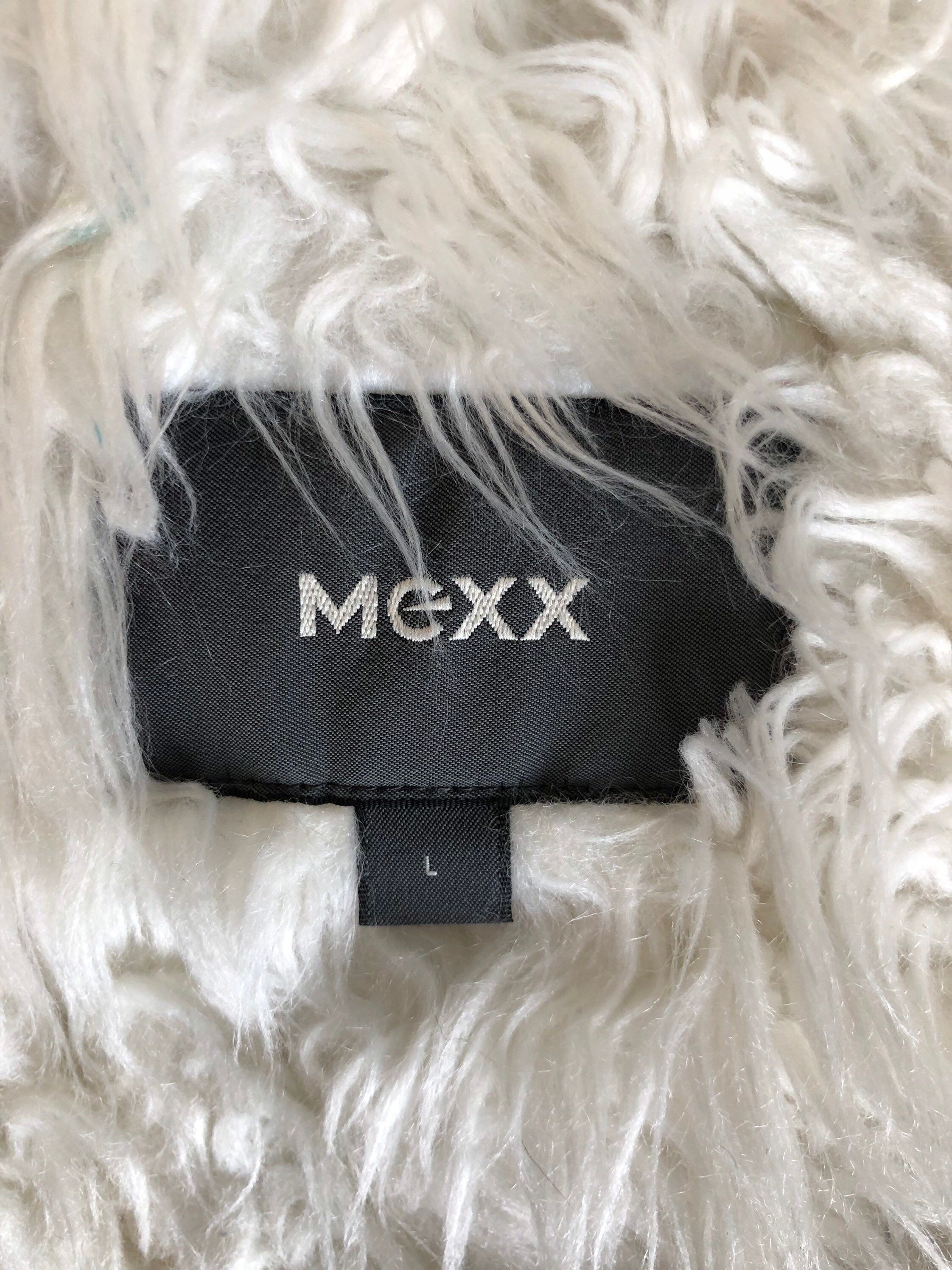 Y2K Vegan Cream Beige Suede Leather and Fur Jacket From MEXX Sz L  display picture 1
