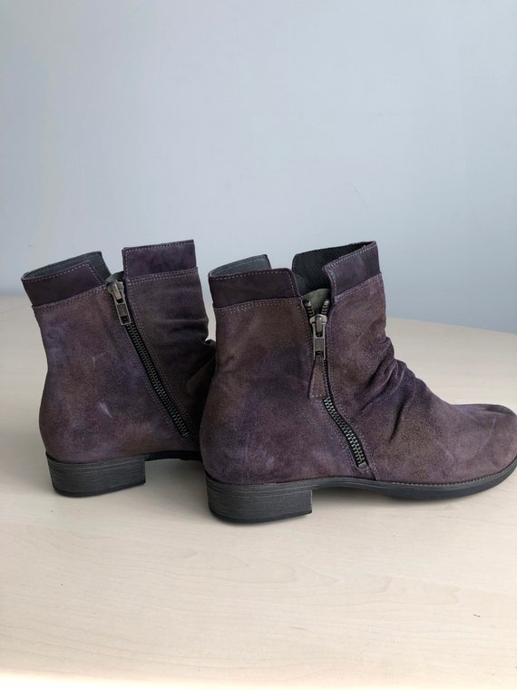 Purple colour suade leather ankle boots THINK siz… - image 1