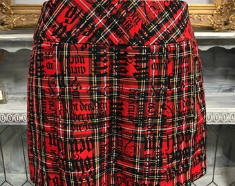 Minijupe plissée tartan rouge Sinequanone M