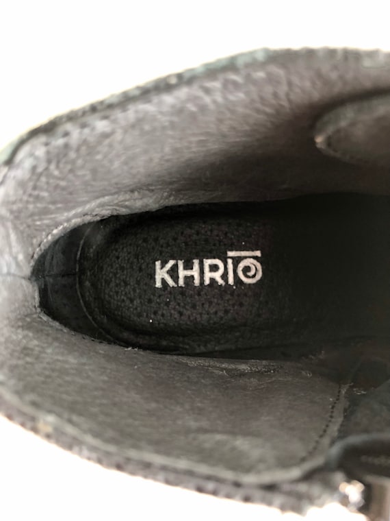 Khrio Black Lace Up Ankle Boots Size 38 EU New Old Stock
