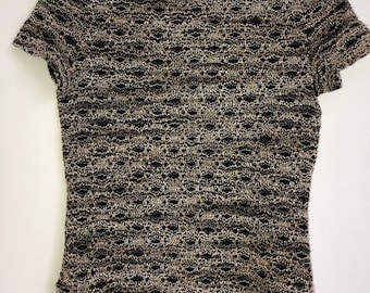 T-shirt crop Y2K, taglia S, tshirt anni '90, t-shirt vintage manica corta, canotta