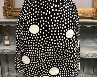 Marimekko mini skirt sz 34 fits XS/S black white dot circles