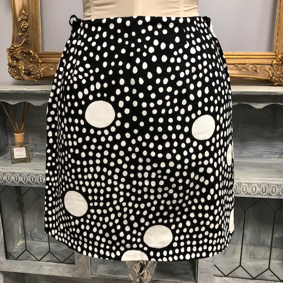 Marimekko mini skirt sz 34 fits XS/S black white … - image 1