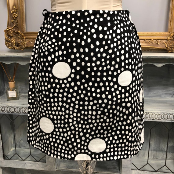 Marimekko Mini Skirt Sz 34 Fits XS S Black White Dot Circles Etsy UK