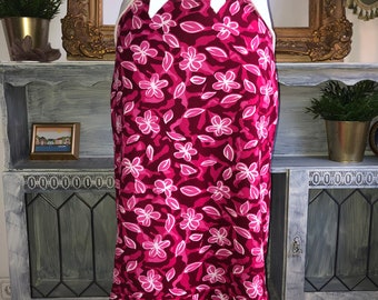 90s vintage pink floral pencil skirt frill hem sz M Y2K pink tube corset mini dress