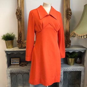 90s vintage hand made orange dress