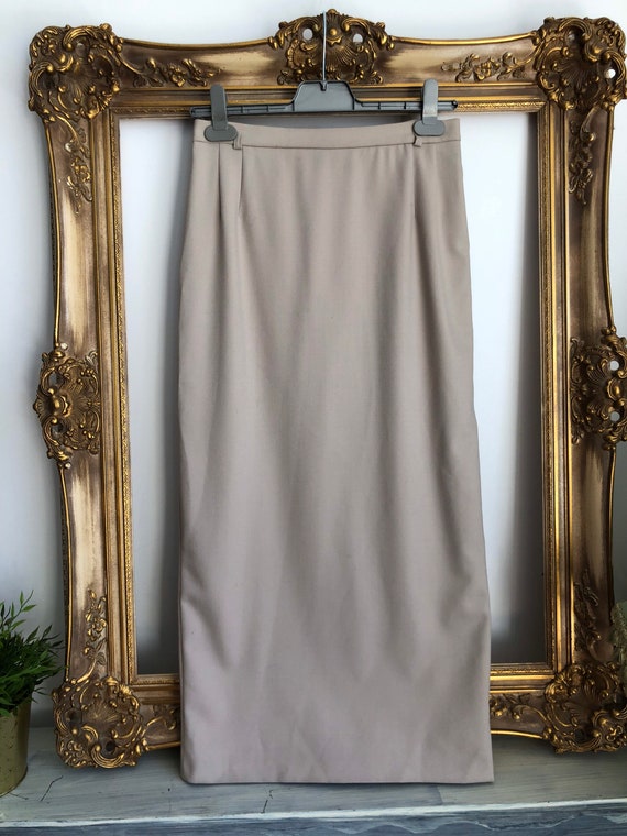 Marimekko Ritva Falla stone beige midi skirt, Sca… - image 2