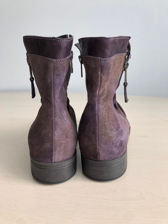 Purple colour suade leather ankle boots THINK siz… - image 4
