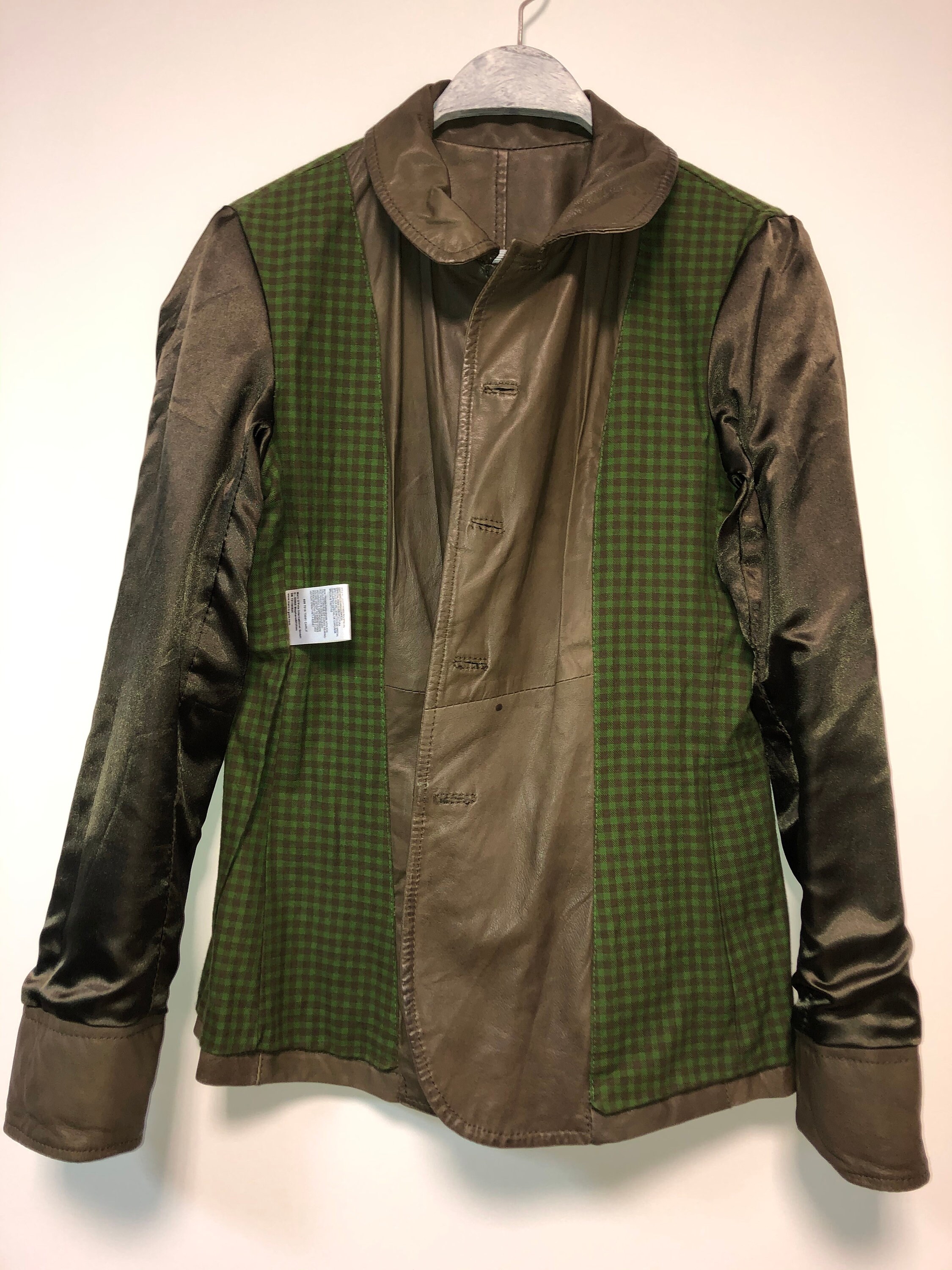 Y2K 90s Leather Marco'polo Khaki Coat Jacket Butter Soft