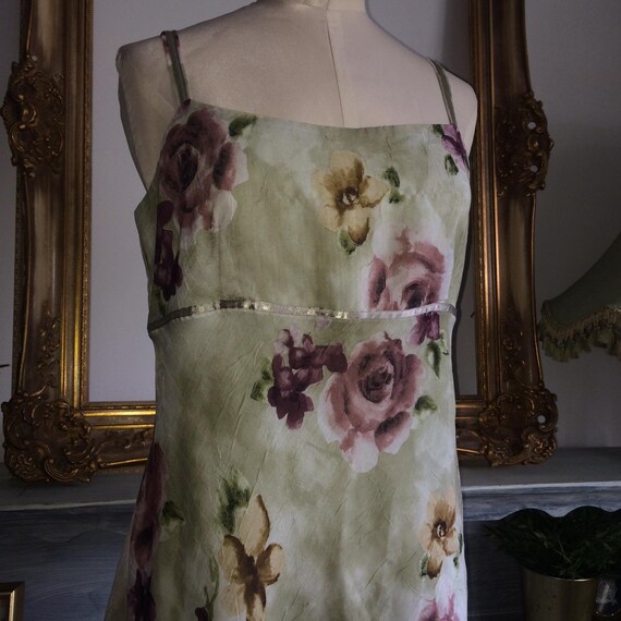 Buy Vintage Crinkle Fabric Floral Camisole Dress Etam Sz 14 UK L/XL Online  in India - Etsy