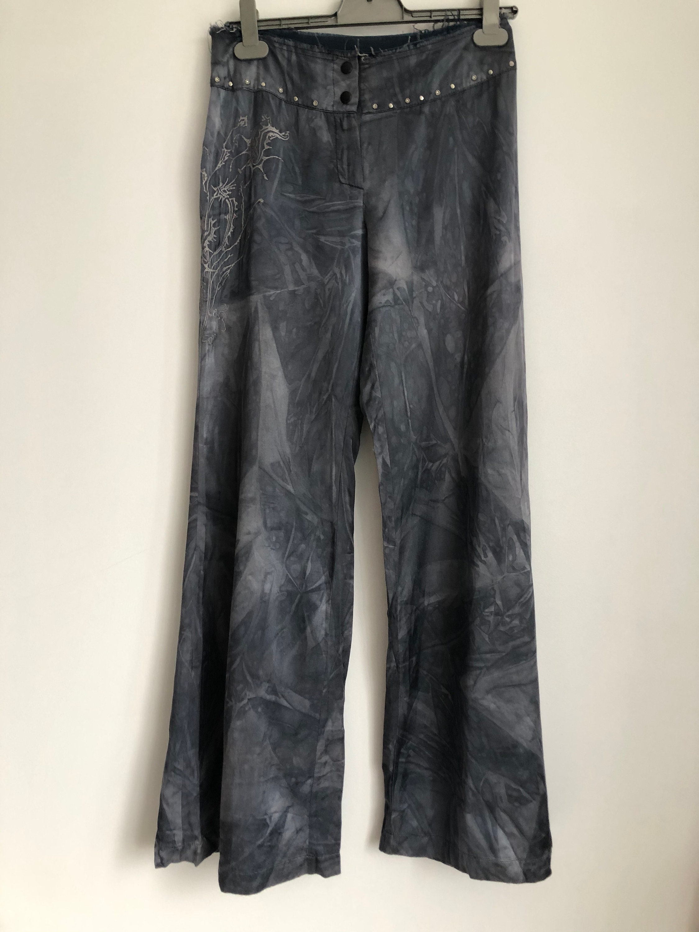 Y2K Munthe and Simonsen Tie Dye Wide Trousers Y2k Cargo 